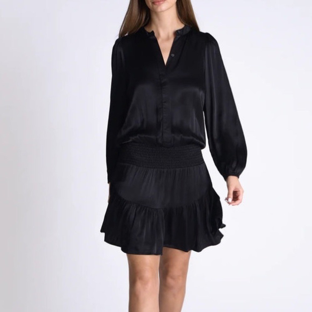 Muche et Muchette Stacy dress black Dress Smocked Waist One size NEW U-3